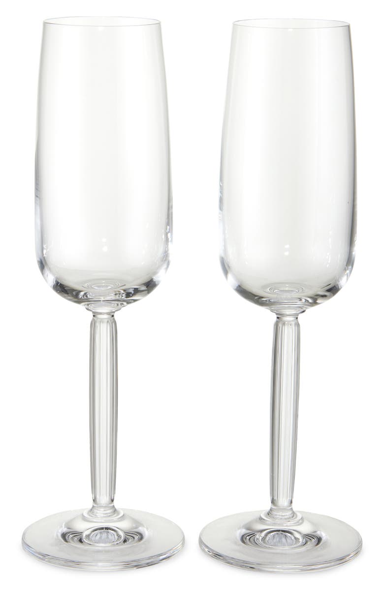 Kahler Hammershøi Set of 2 Champagne Flutes, Main, color, Clear