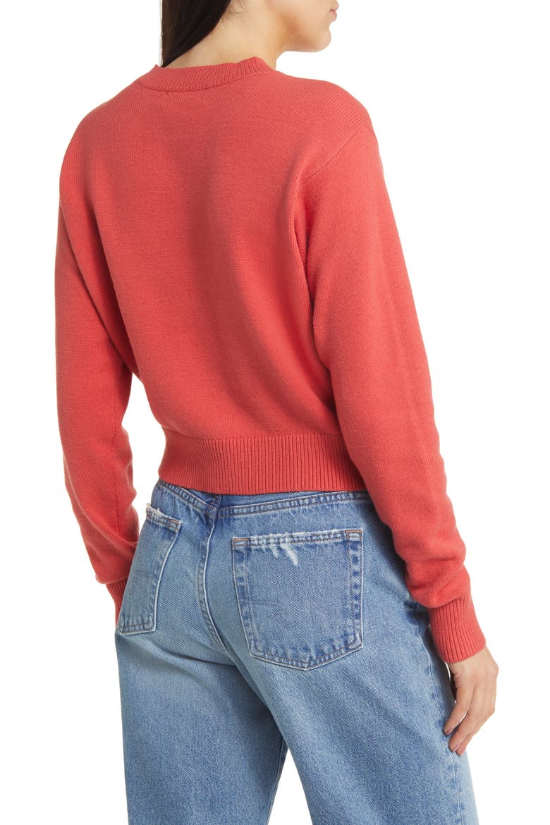 Relaxed Pima Cotton Blend Pullover Sweater, Alternate, color, RED CRANBERRY