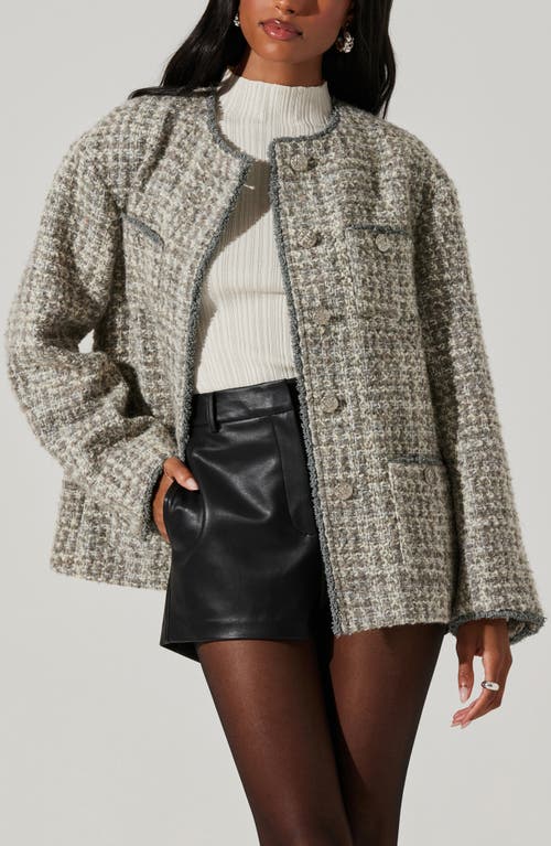 Astr Perona Coat In Grey Taupe In Multi
