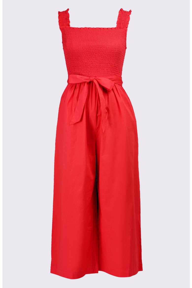 Janet Cropped Jumpsuit, Alternate, color, Red