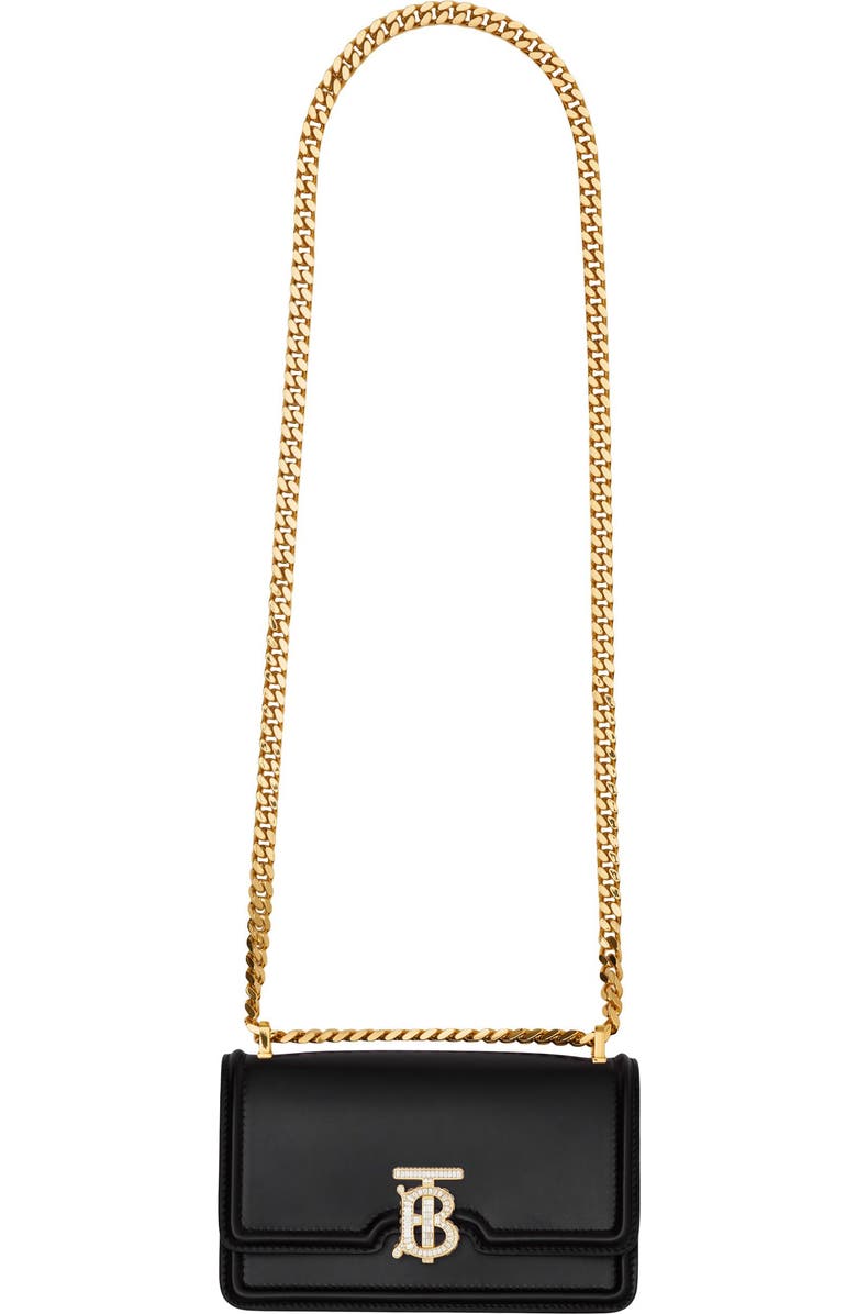 Burberry Mini Crystal TB Leather Crossbody Bag, Alternate, color,