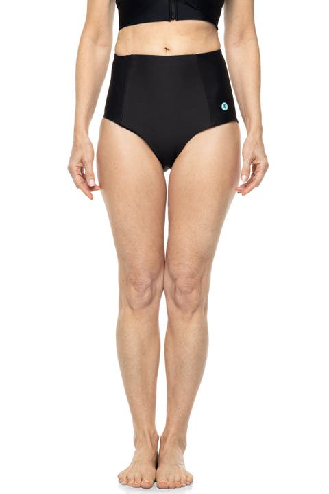 Women's High Rise Swim Bottoms, UPF 50+ Sun Protection, Ocean Sculpt