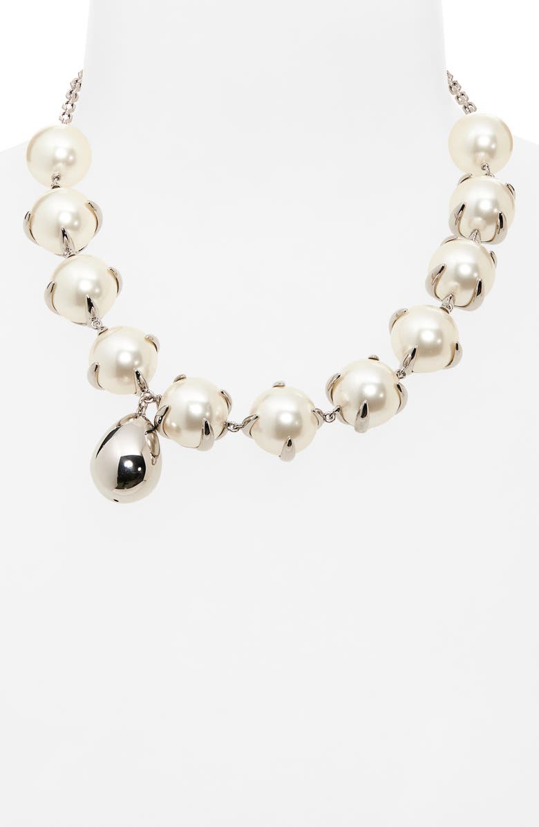 Givenchy Spiky Faux Pearl Necklace, Alternate, color, White/ Silvery
