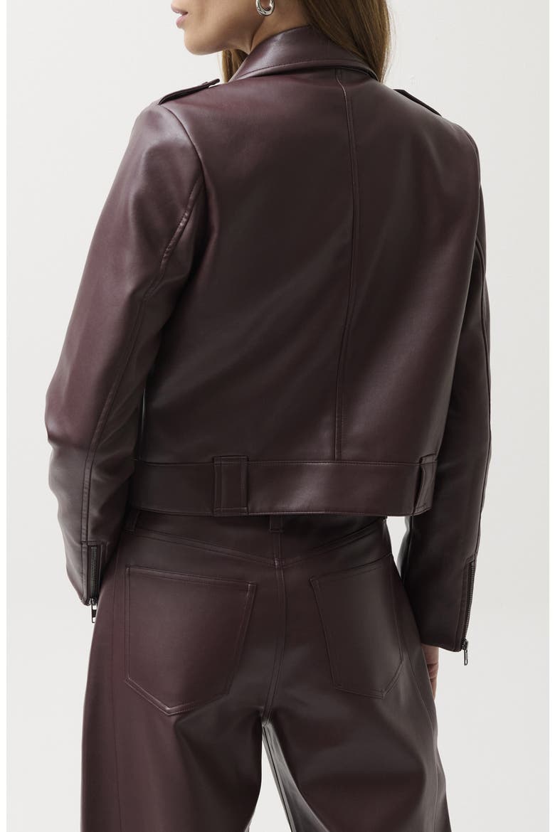 Bex Faux Leather Crop Jacket, Alternate, color, CABERNET