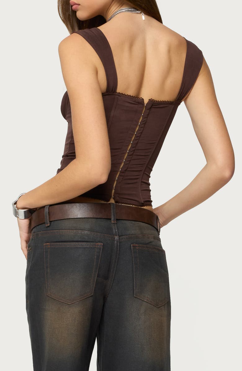 EDIKTED Marcella Mesh Corset Tank, Alternate, color, 