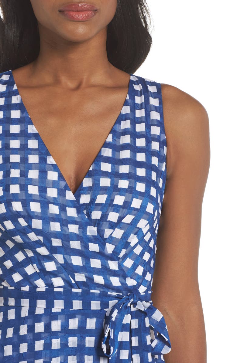 Eliza J Ruffle Hem High/Low Faux Wrap Dress, Alternate, color,