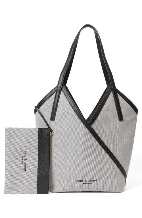 Rag & Bone Small Alix Leather Trim Canvas Carryall Tote In Black