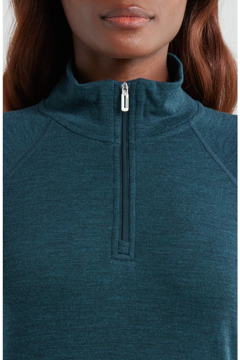 Classic Thermal Merino Wool Quarter Zip Pullover, Alternate, color, TWILIGHT BLUE HEATHER