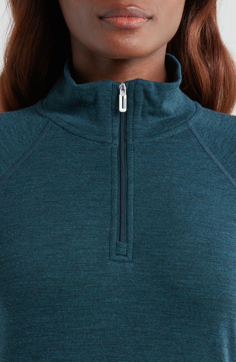 Smartwool Classic Thermal Merino Wool Quarter Zip Pullover, Alternate, color, Twilight Blue Heather