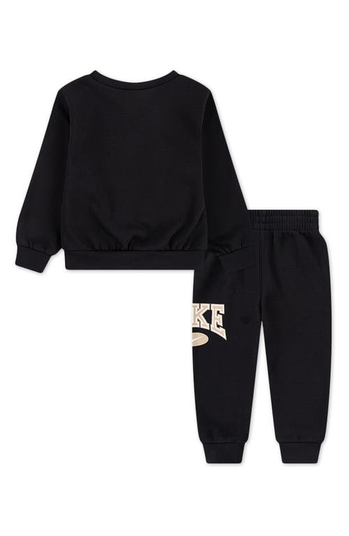 Nike Little Boys Gameday Essentials 2-piece Crewneck Sweatshirt And Pants Set In Black