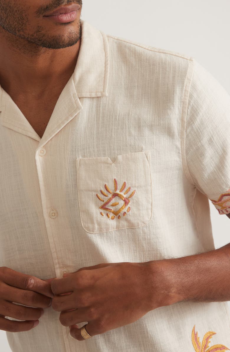 Marine Layer Embroidered Stretch Cotton Camp Shirt, Alternate, color, 