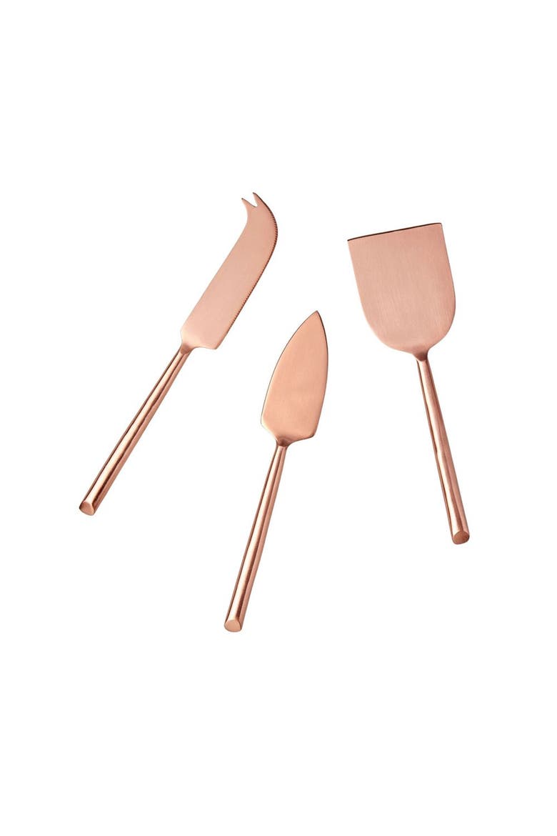 Matte Copper Cheese Knife Set of 3, Main, color, Copper