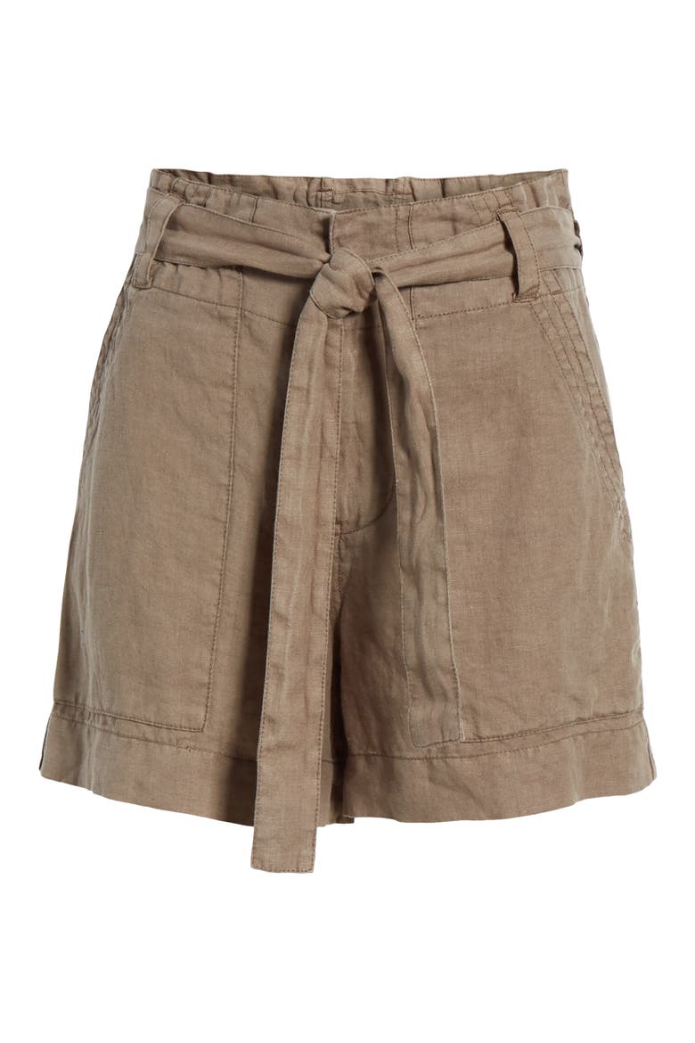Daynna Linen Shorts, Alternate, color, FATIGUE