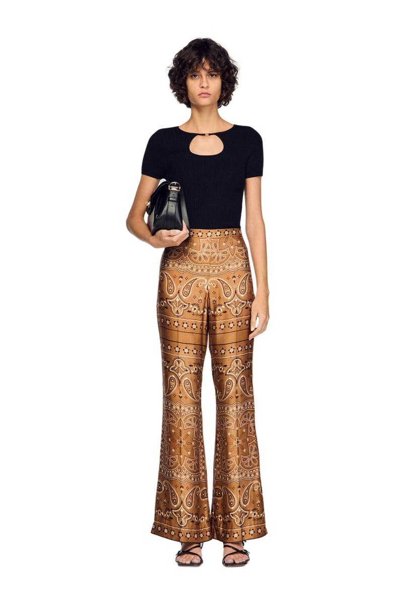 SANDRO Openwork collar sweater, Alternate, color, Black