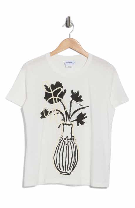 Desigual Flower Vase Semisheer Knit T-Shirt