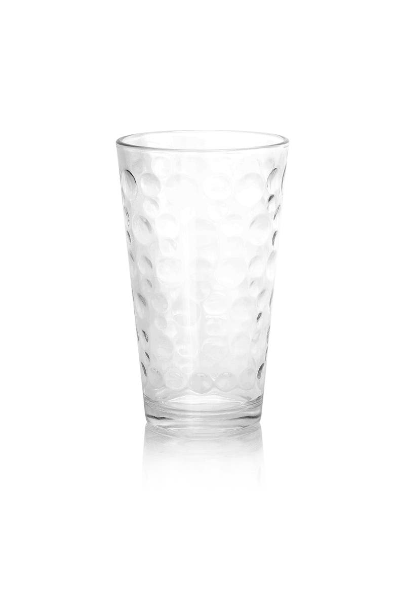 Great Foundations 16 Piece Tumbler and Double Old Fashioned Glass Set in Bubble Pattern, Alternate, color, Clear