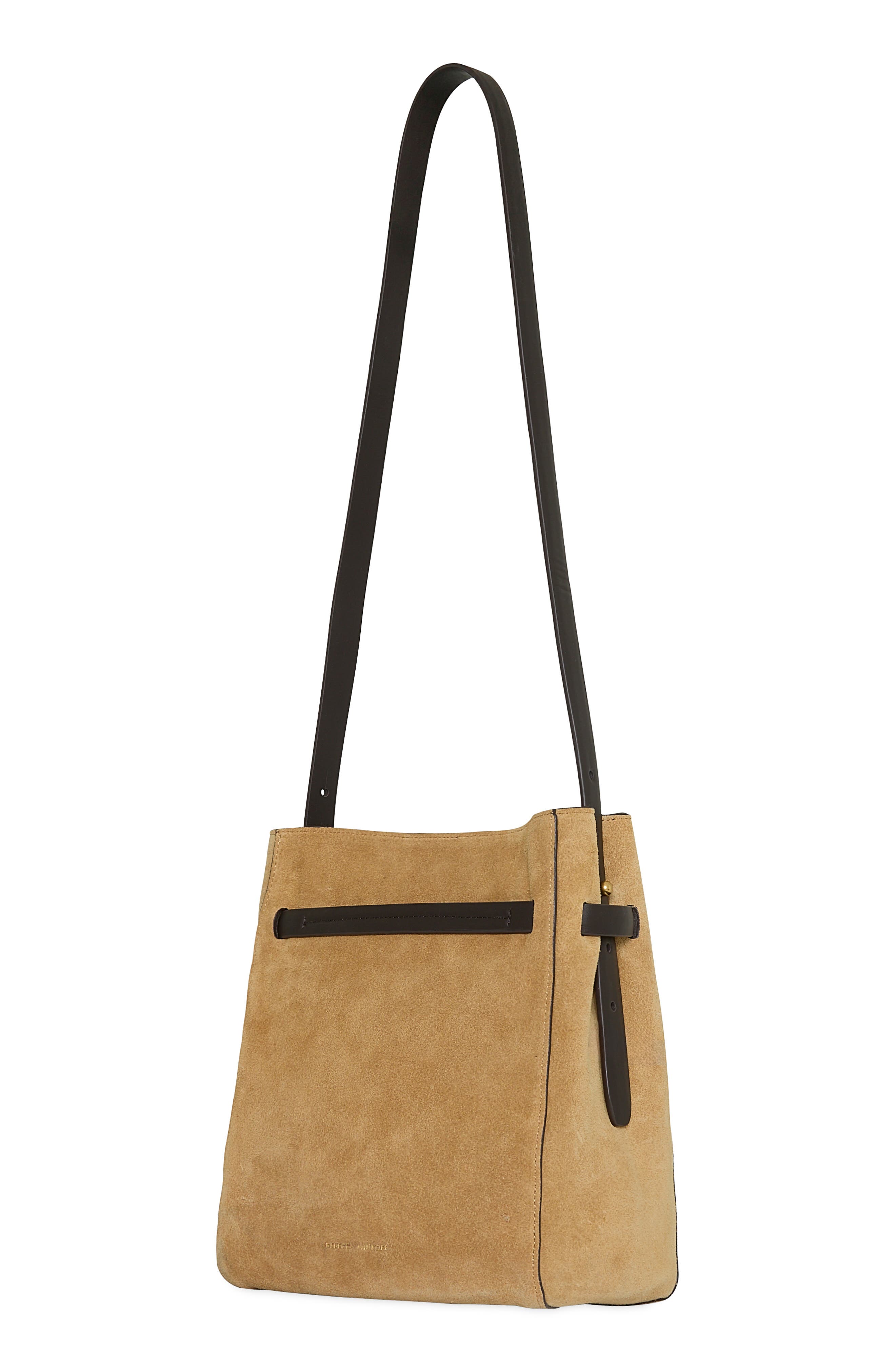 Miller Leather & Suede Bucket Bag, Alternate, color, CHESTNUT/ FONDANT