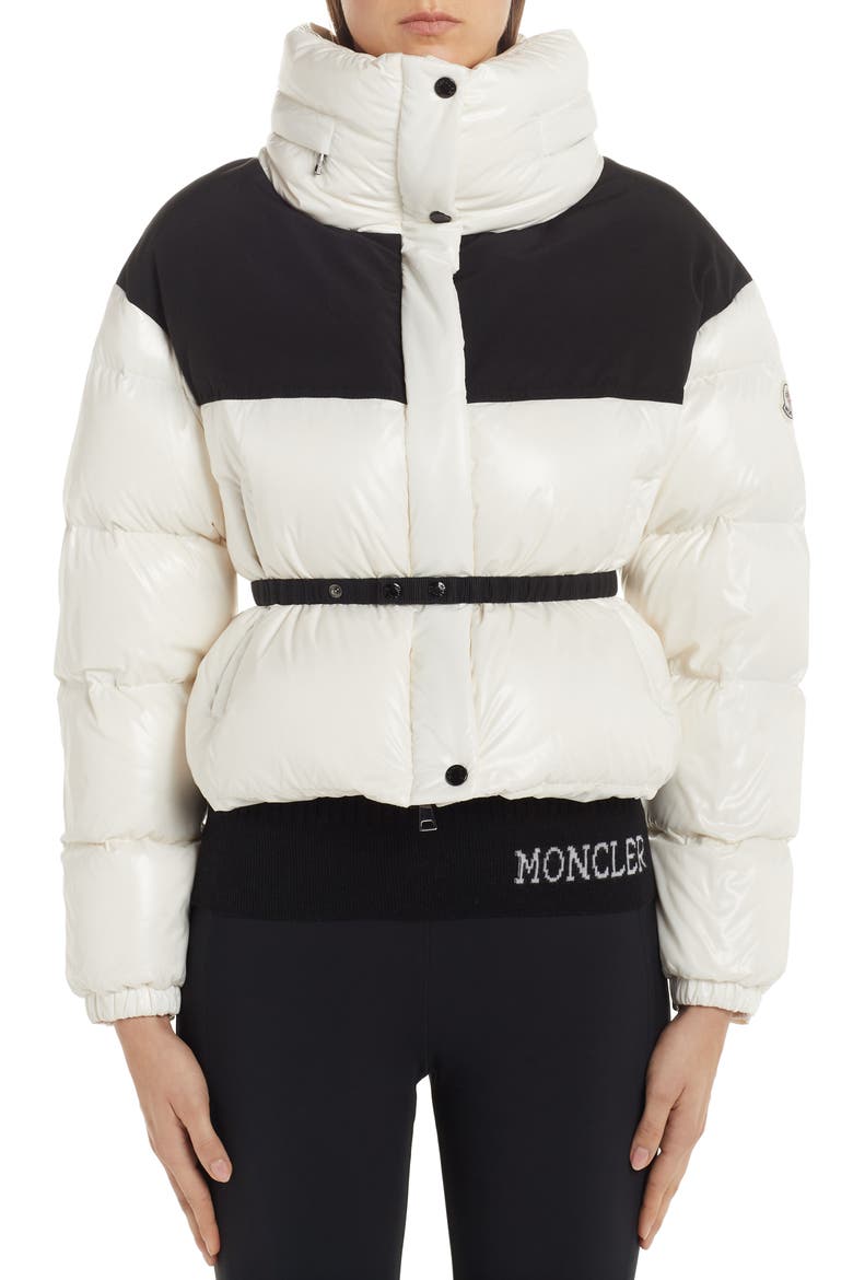 Nil Colorblock Quilted Down Puffer Jacket, Alternate, color, WHITE