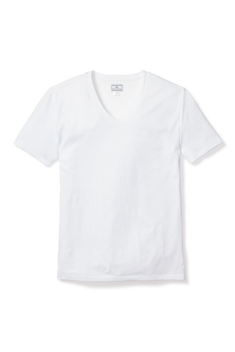 Pima Cotton V-Neck Top, Alternate, color, WHITE