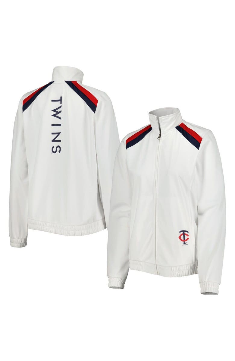 G-III 4HER BY CARL BANKS Women's G-III 4Her by Carl Banks White Minnesota Twins Red Flag Full-Zip Track Jacket, Main, color, White