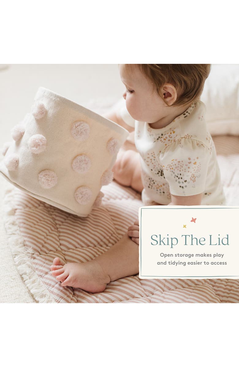 Pehr Pompom Mini Canvas Bin, Alternate, color, Natural