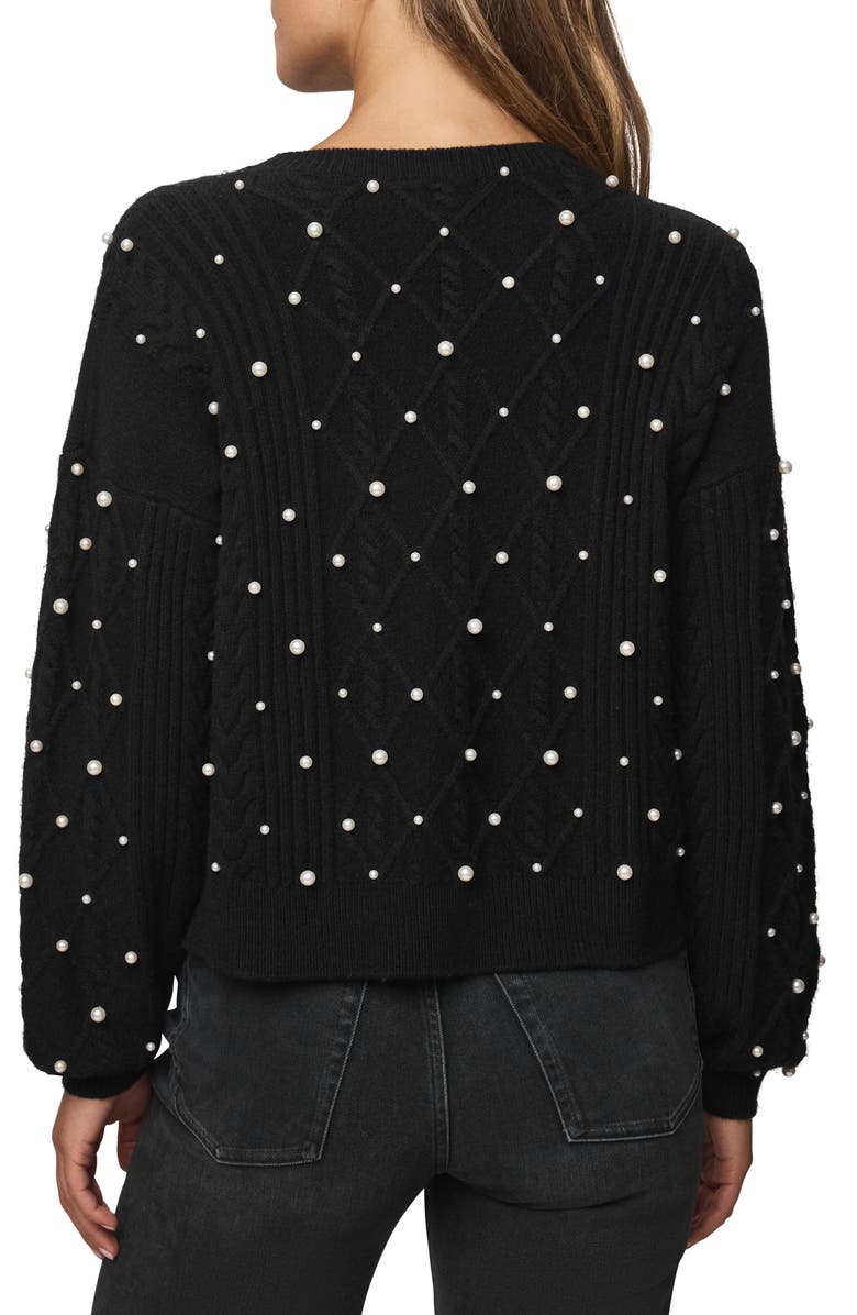 Splendid Demi Pearly Bead Sweater, Alternate, color, Black