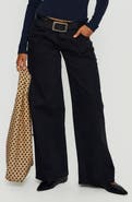 Princess Polly Supercut Low Rise Pleated Wide Leg Jeans