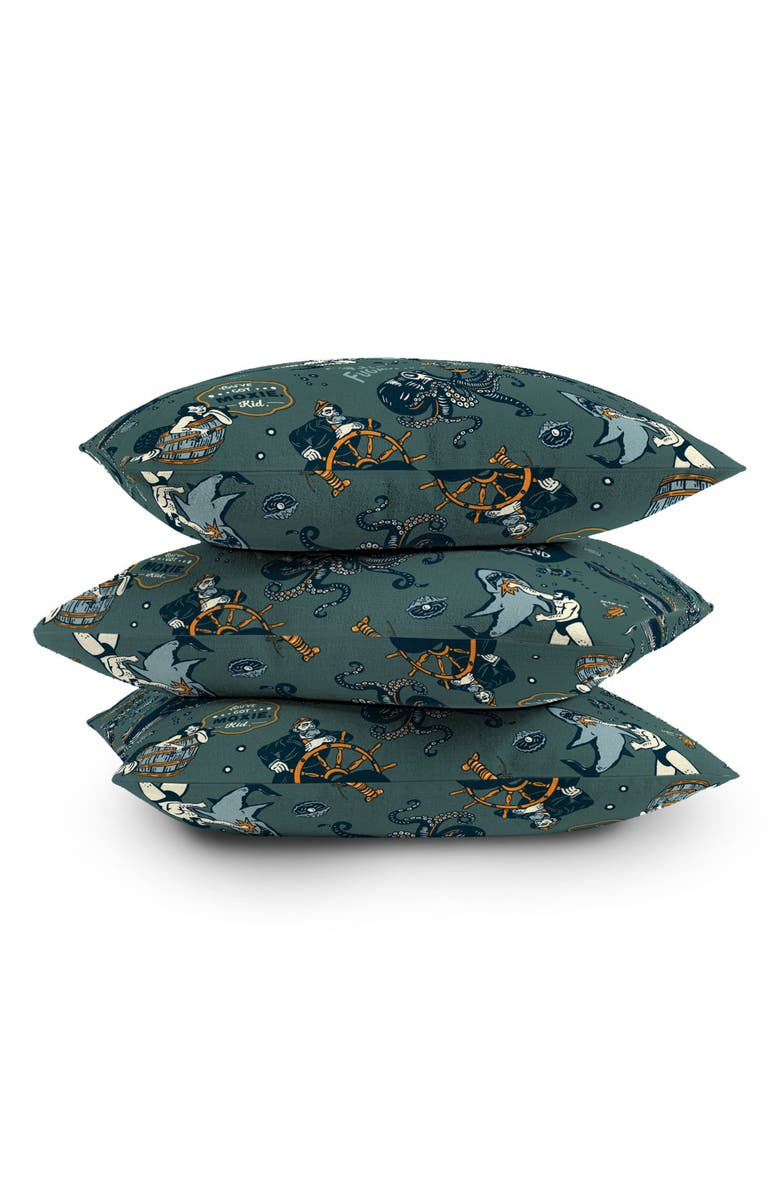 Deny Designs Ocean Pattern Square Throw Pillow, Alternate, color, Green