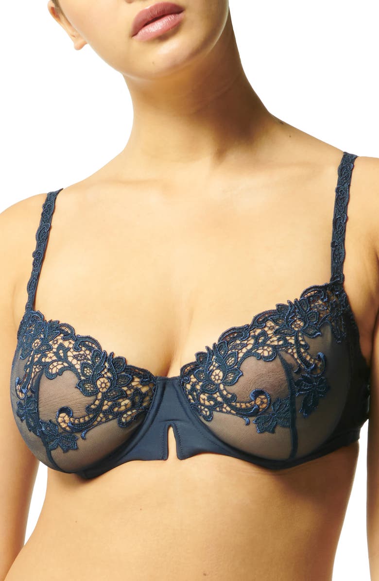 Simone Perele Saga Underwire Demi Bra, Main, color, Endless Blue