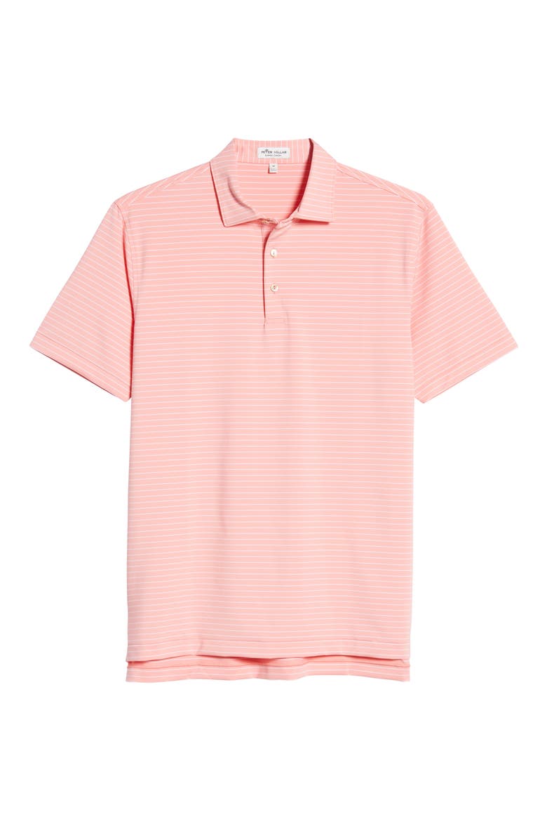 Crafty Stripe Stretch Jersey Polo, Alternate, color, CORAL CRUSH