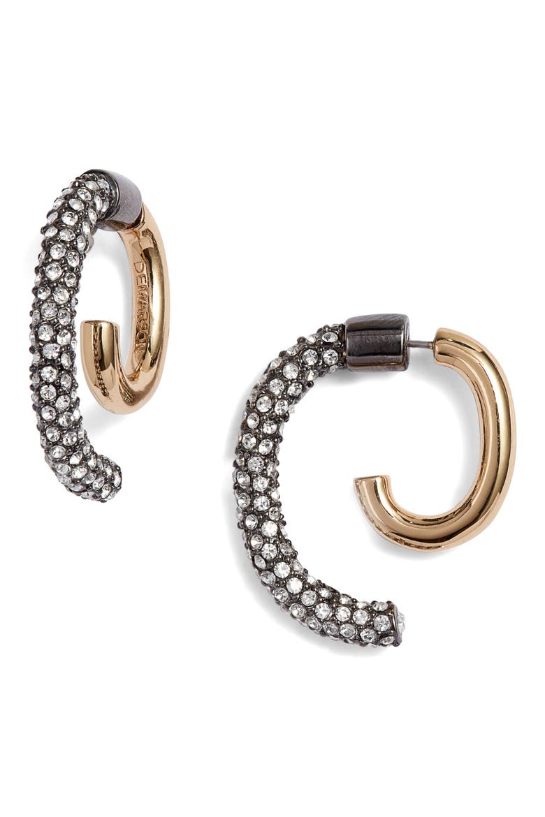 Luna Convertible Pavé Earrings, Main, color, PAVE GOLD