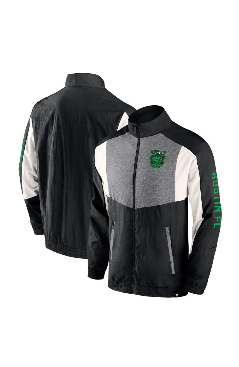 FANATICS Men's Fanatics Branded  Black Austin FC Net Goal Raglan Full-Zip Track Jacket, Main, color, Black