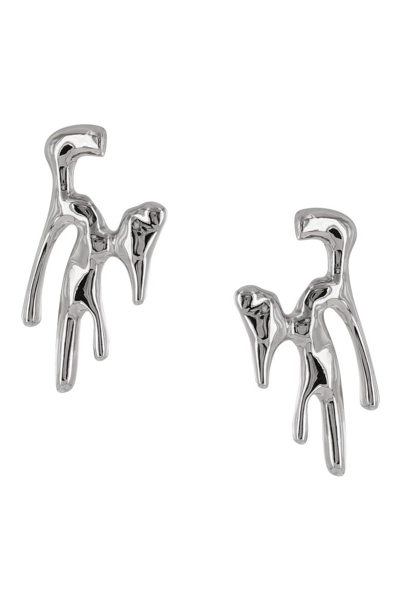 Drip Drop Earrings, Alternate, color, SILVER