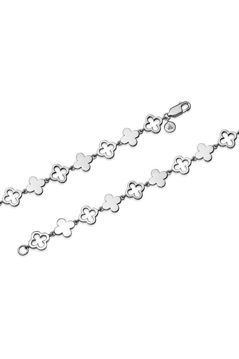 Clover Chain Bracelet in Rhodium Plated Sterling Silver, 8mm, Alternate, color, Silver