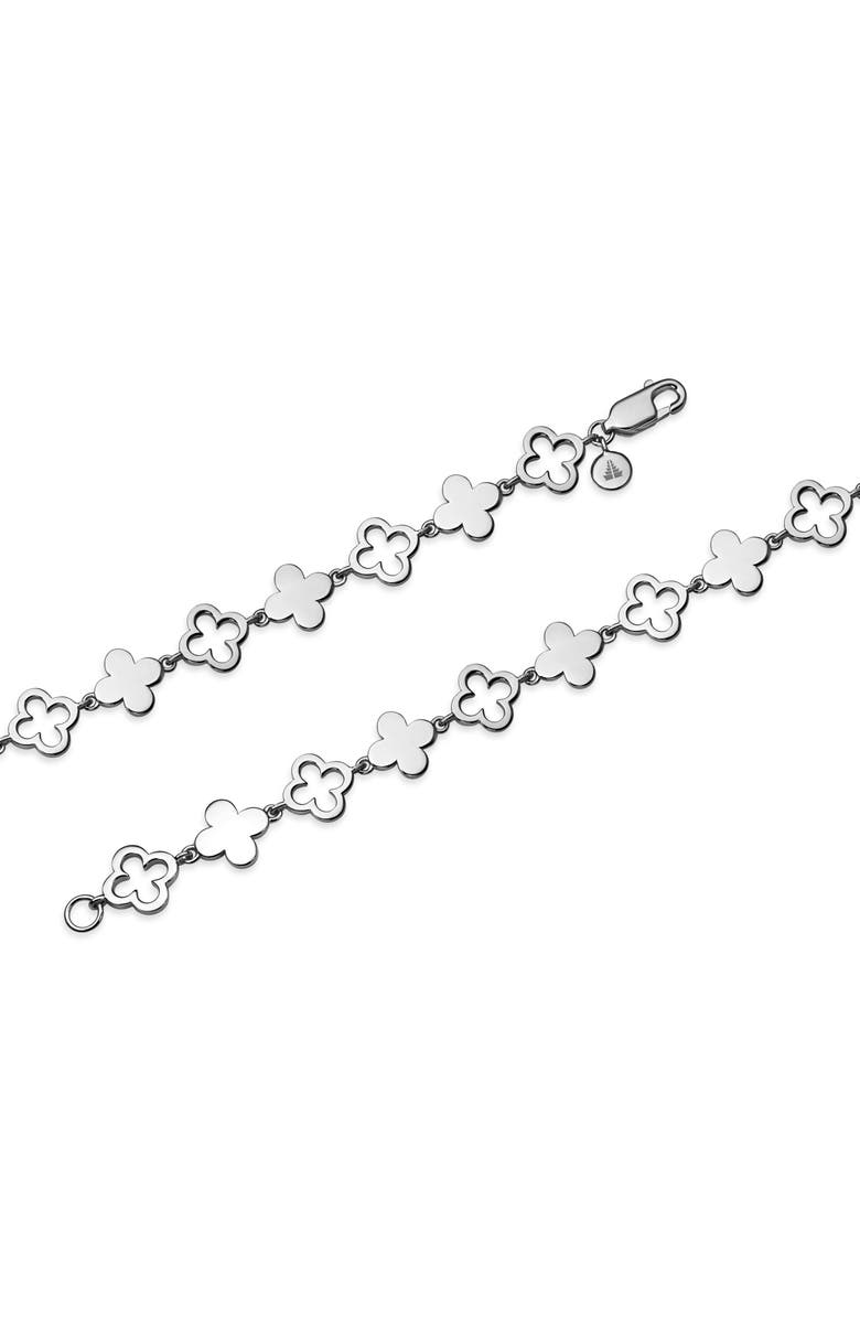 DEVATA Clover Chain Bracelet in Rhodium Plated Sterling Silver, 8mm, Alternate, color, Silver