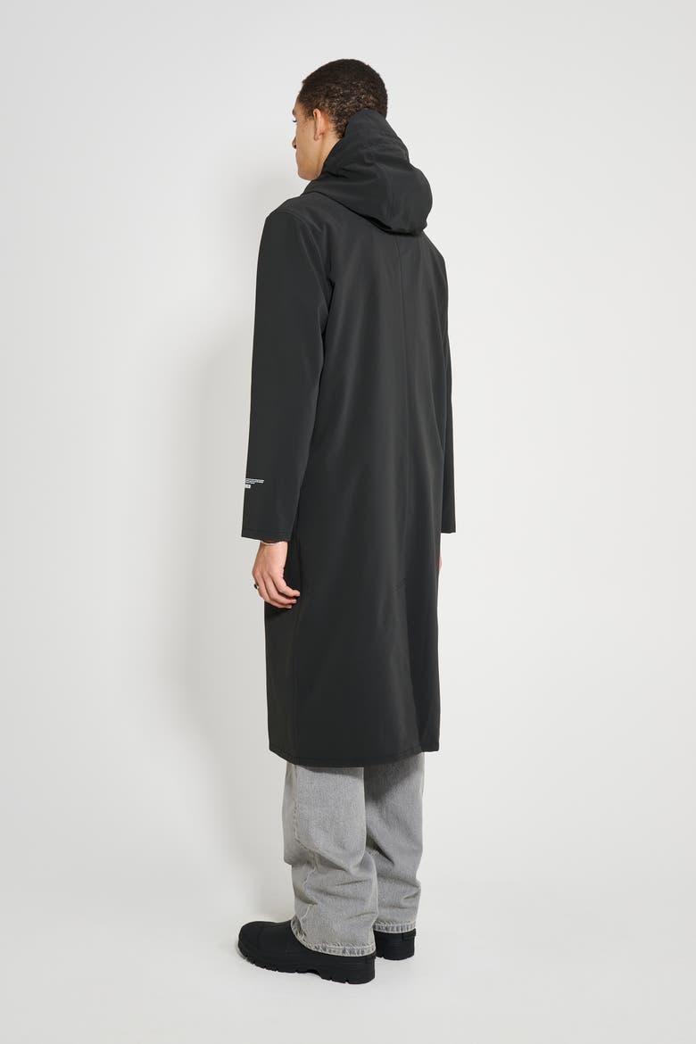 Stockholm Long Patch Matte Raincoat, Alternate, color, Black