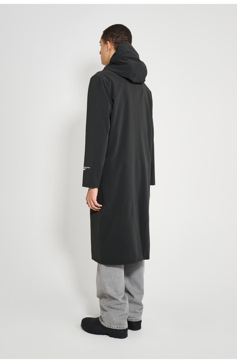 Stutterheim Stockholm Long Patch Matte Raincoat, Alternate, color, Black