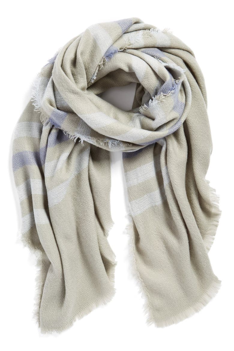 Woven Stripe Scarf, Main, color, GREY/ MAUVE