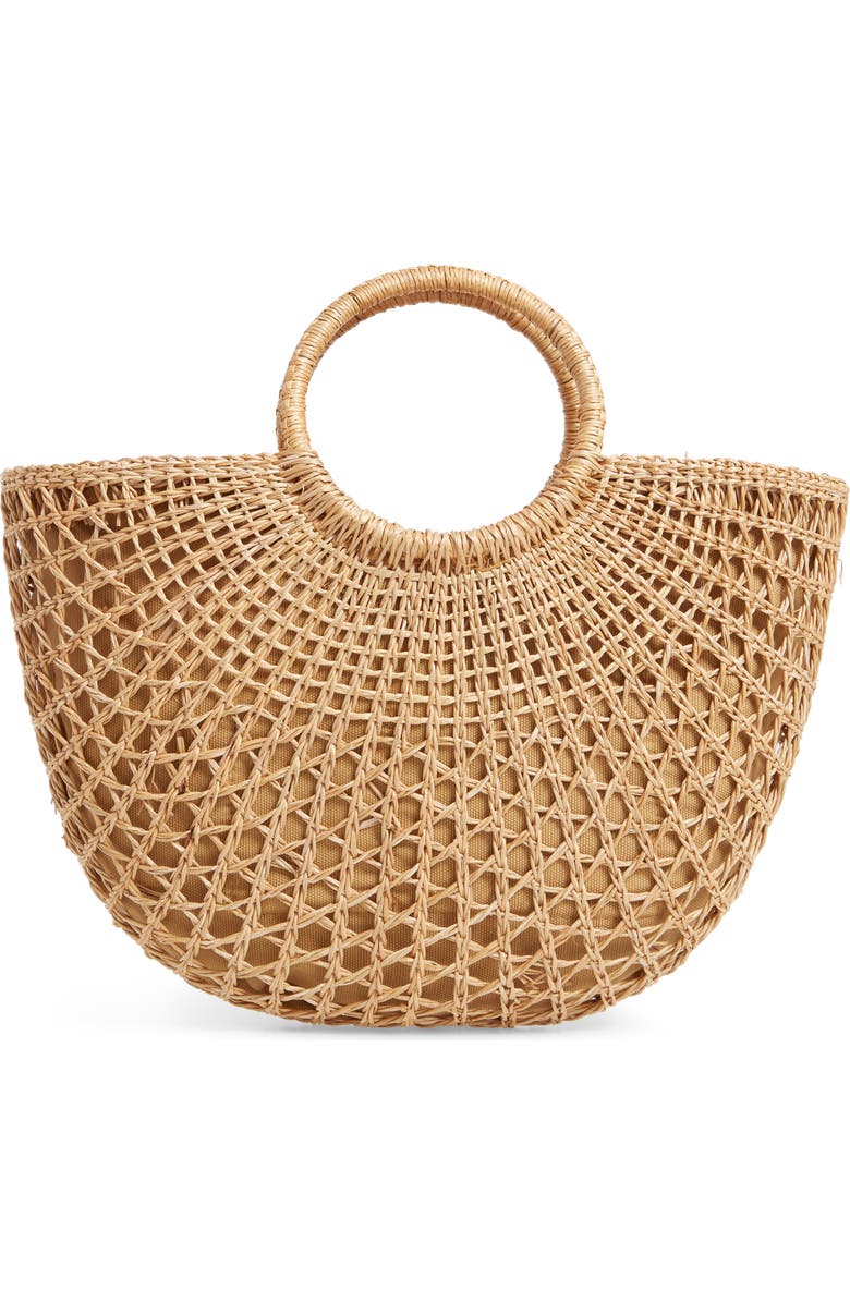 Malibu Skye Woven Straw Satchel, Alternate, color,