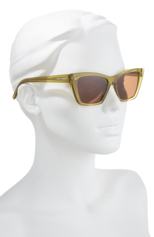 Saint Laurent 55mm Cat Eye Sunglasses In Green