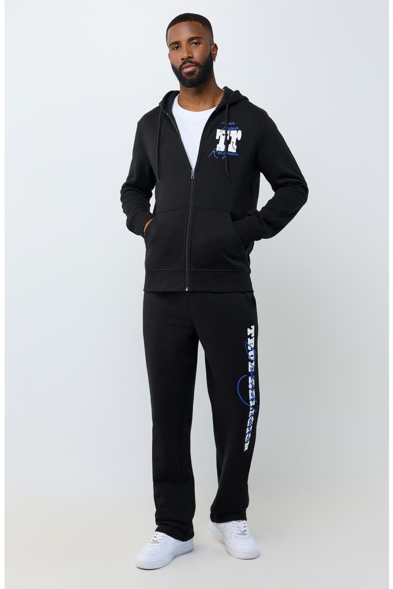 Script Logo Full Zip Hoodie, Alternate, color, JET BLACK