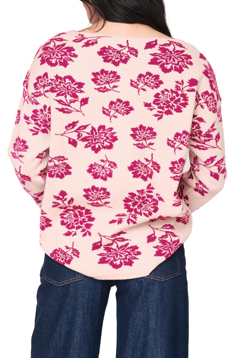 Relaxed Fit Intarsia Sweater, Alternate, color, CERISE / PINK SMOKE