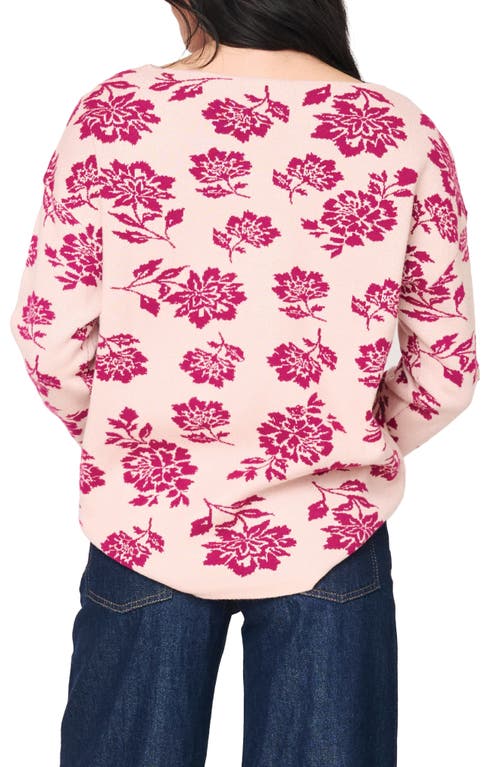 Gibsonlook Relaxed Fit Intarsia Sweater In Pink