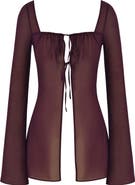 HOUSE OF CB Provence Sheer Long Sleeve Top