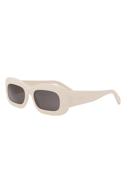 Celine Bold 3 Dots 51mm Rectangular Sunglasses In Ivory/smoke