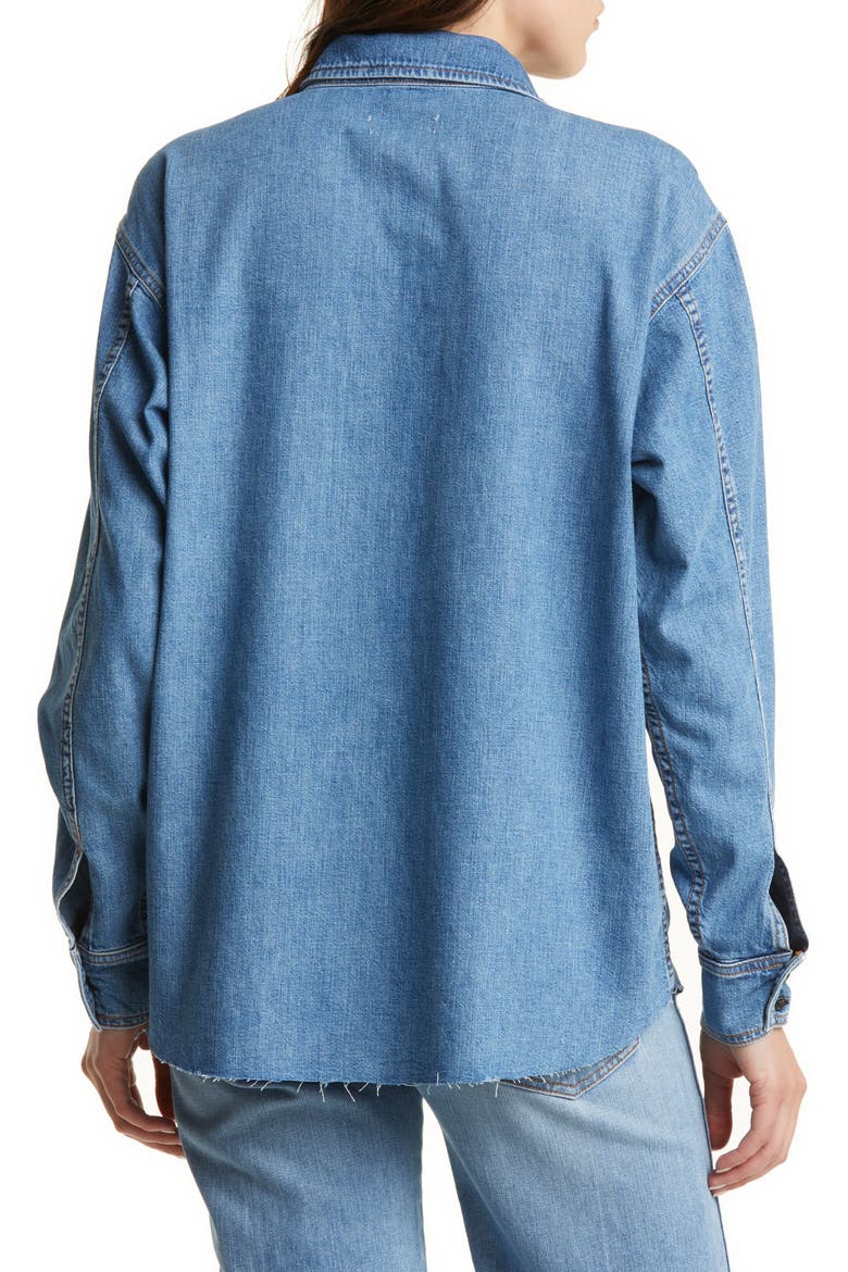 Oversize Denim Button-Up Shirt, Alternate, color, VINTAGE