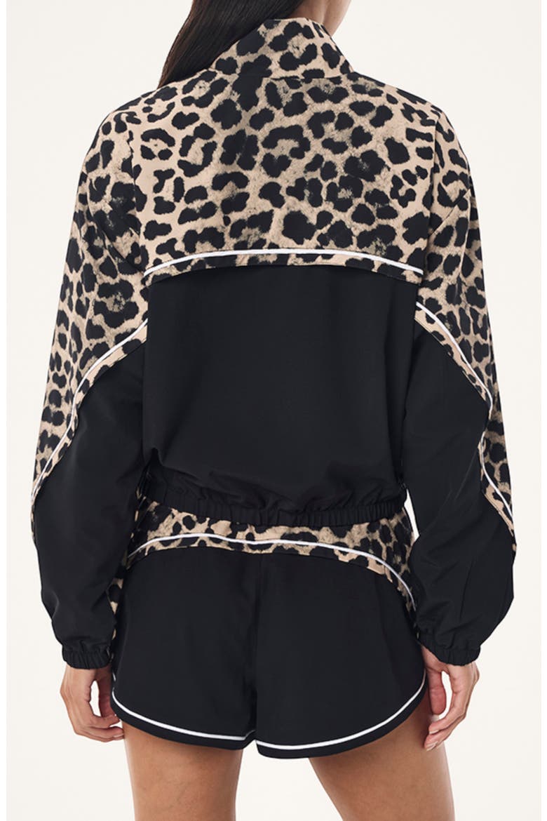 Linear Water Repellent Jacket, Alternate, color, LEOPARD/ BLACK