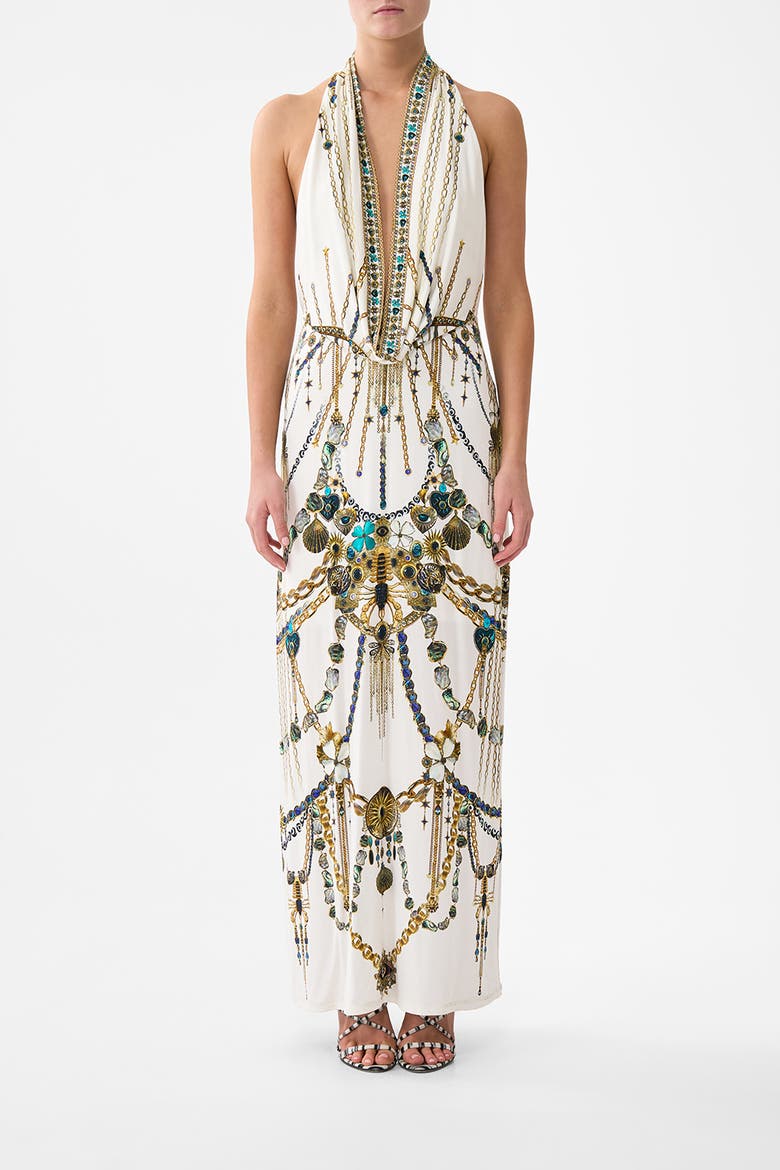 Deep Cowl Plunge Dress, Main, color, Chain Gang