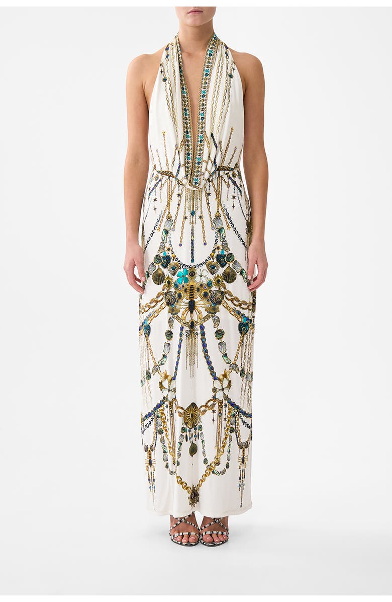 Camilla Deep Cowl Plunge Dress, Main, color, Chain Gang