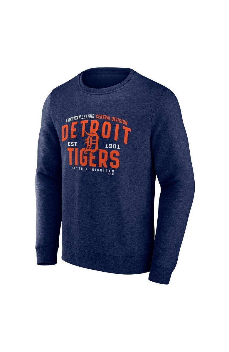 FANATICS Men's Fanatics Branded Heathered Navy Detroit Tigers Classic Move Pullover Sweatshirt, Alternate, color, 